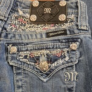 NWOT/EUC Girls Miss Me Bootcut Jeans With Rhinestones Size 12